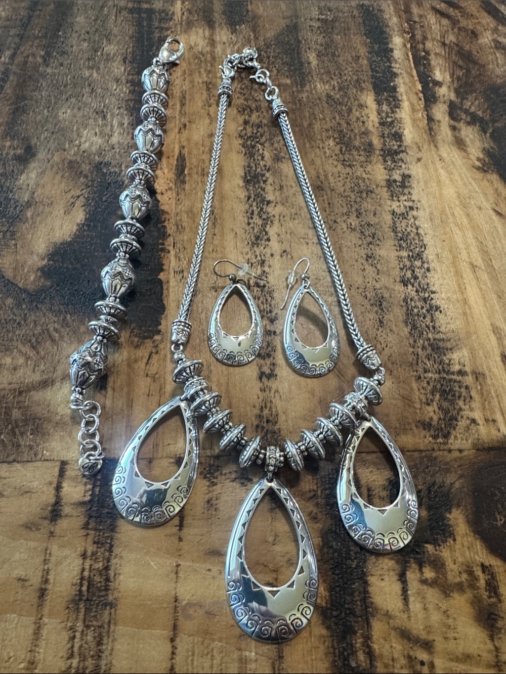 Brighton Silver-Tone Teardrop Necklace & Earring Set